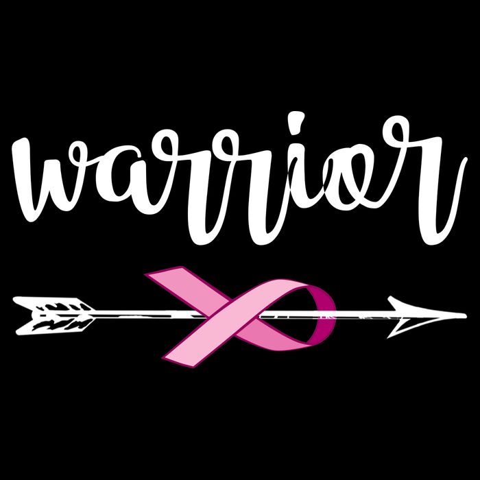 Warrior Ribbon Breast Cancer Awareness Drawstring Bag