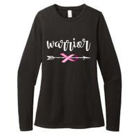 Warrior Ribbon Breast Cancer Awareness Womens CVC Long Sleeve Shirt