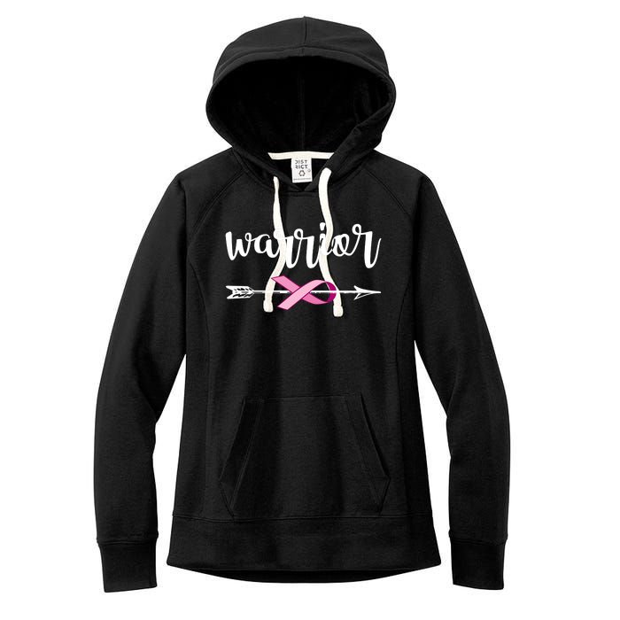 Warrior Ribbon Breast Cancer Awareness Women's Fleece Hoodie