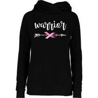 Warrior Ribbon Breast Cancer Awareness Womens Funnel Neck Pullover Hood