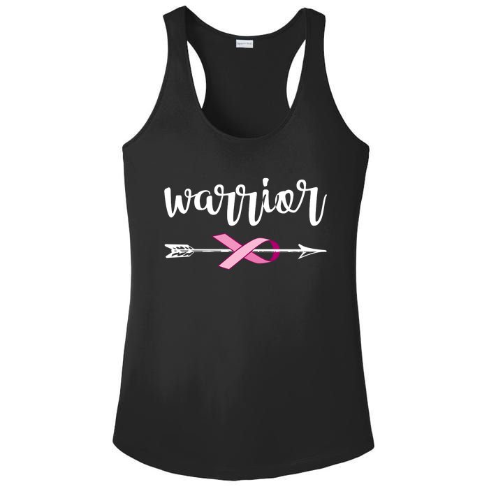 Warrior Ribbon Breast Cancer Awareness Ladies PosiCharge Competitor Racerback Tank