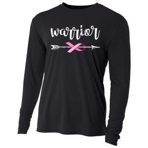 Warrior Ribbon Breast Cancer Awareness Cooling Performance Long Sleeve Crew