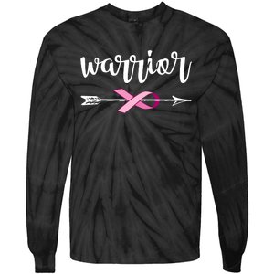 Warrior Ribbon Breast Cancer Awareness Tie-Dye Long Sleeve Shirt