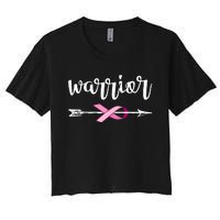 Warrior Ribbon Breast Cancer Awareness Women's Crop Top Tee