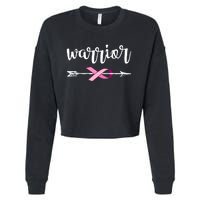 Warrior Ribbon Breast Cancer Awareness Cropped Pullover Crew