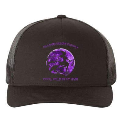 Witch Riding Brooms On A Dark Desert Highways Halloween Yupoong Adult 5-Panel Trucker Hat