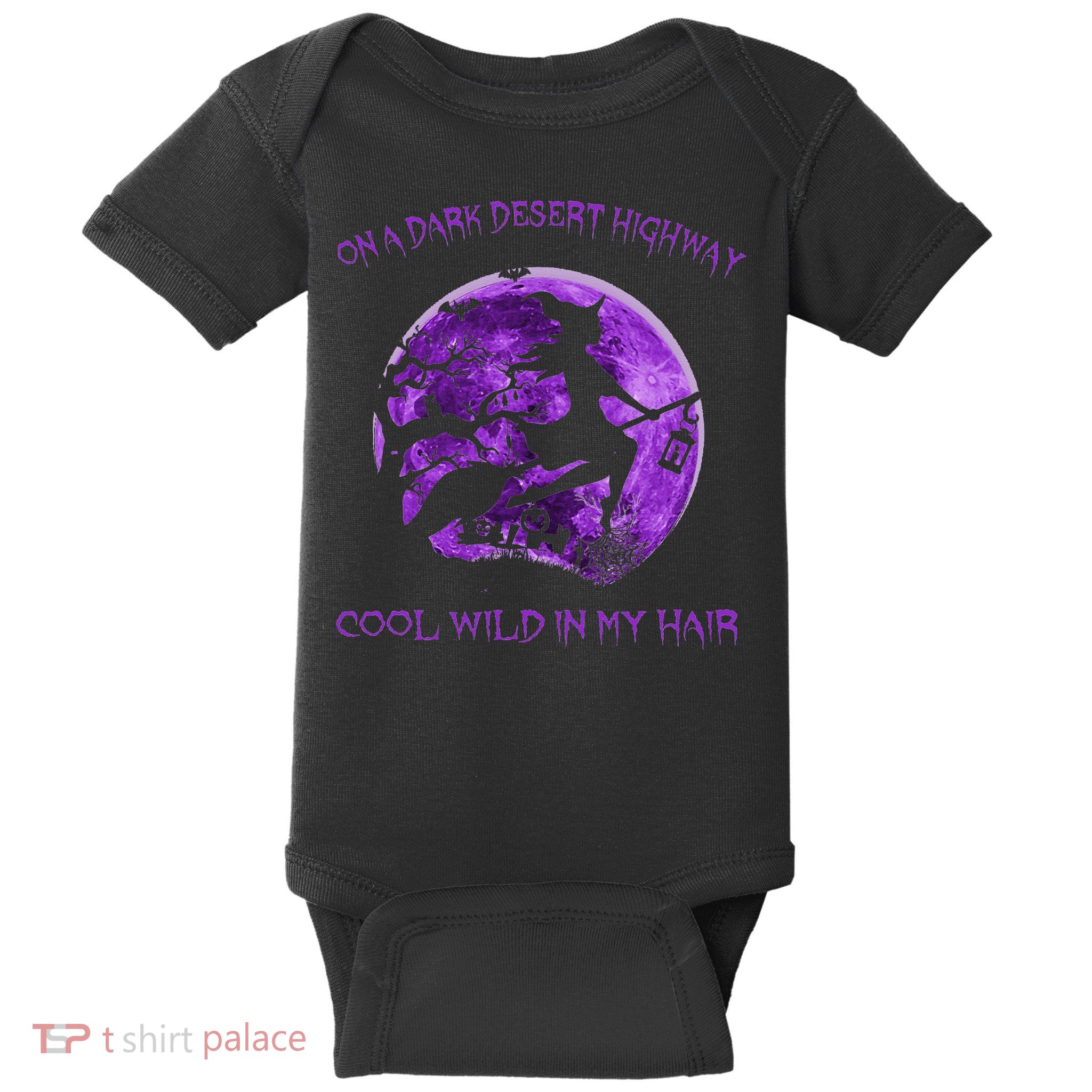 Witch Riding Brooms On A Dark Desert Highways Halloween Baby Bodysuit