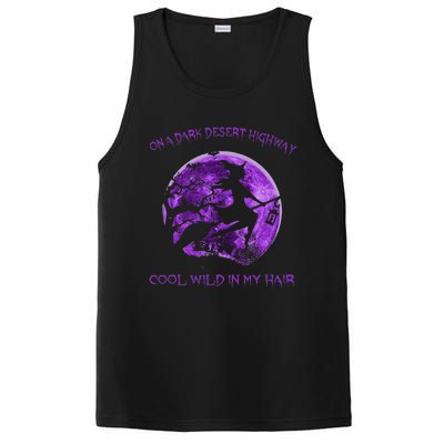 Witch Riding Brooms On A Dark Desert Highways Halloween PosiCharge Competitor Tank