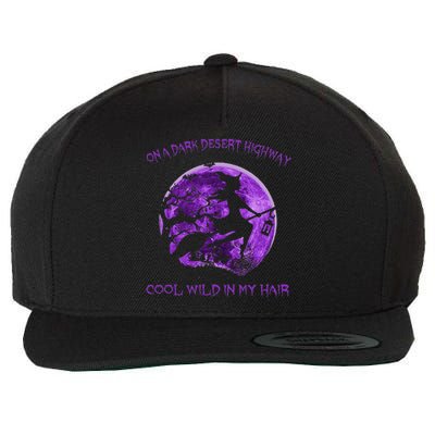 Witch Riding Brooms On A Dark Desert Highways Halloween Wool Snapback Cap