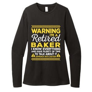 Warning Retired Baker Funny Baking Humor Pastry Chef Cute Gift Womens CVC Long Sleeve Shirt