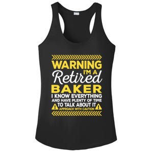 Warning Retired Baker Funny Baking Humor Pastry Chef Cute Gift Ladies PosiCharge Competitor Racerback Tank