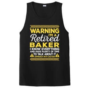 Warning Retired Baker Funny Baking Humor Pastry Chef Cute Gift PosiCharge Competitor Tank