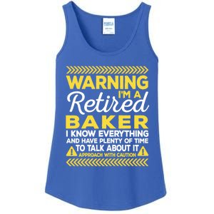 Warning Retired Baker Funny Baking Humor Pastry Chef Cute Gift Ladies Essential Tank