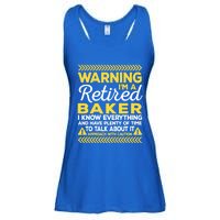 Warning Retired Baker Funny Baking Humor Pastry Chef Cute Gift Ladies Essential Flowy Tank