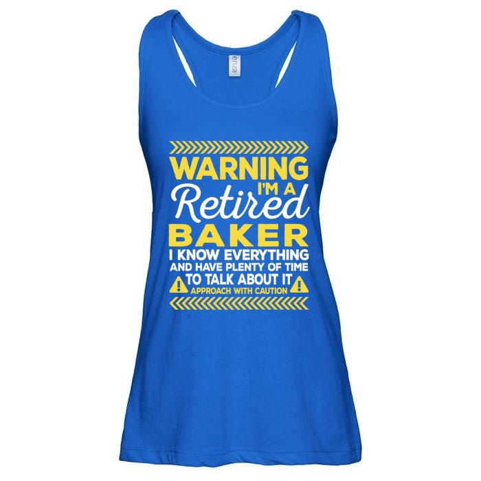 Warning Retired Baker Funny Baking Humor Pastry Chef Cute Gift Ladies Essential Flowy Tank