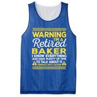 Warning Retired Baker Funny Baking Humor Pastry Chef Cute Gift Mesh Reversible Basketball Jersey Tank