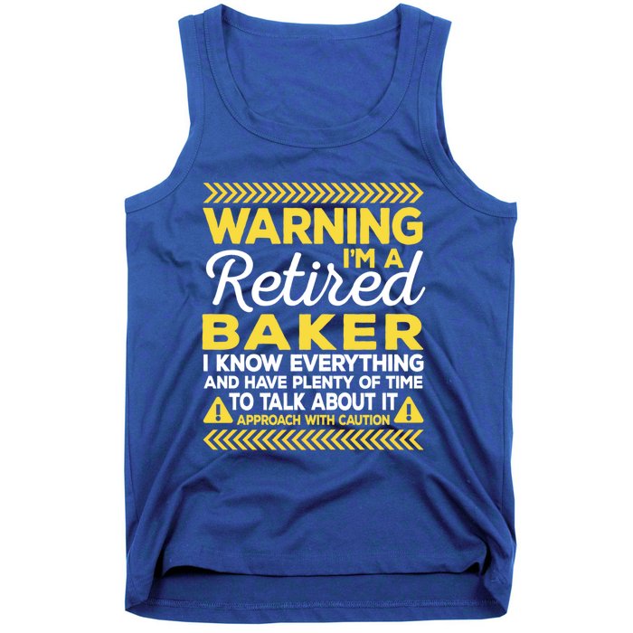 Warning Retired Baker Funny Baking Humor Pastry Chef Cute Gift Tank Top