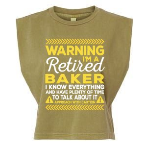 Warning Retired Baker Funny Baking Humor Pastry Chef Cute Gift Garment-Dyed Women's Muscle Tee