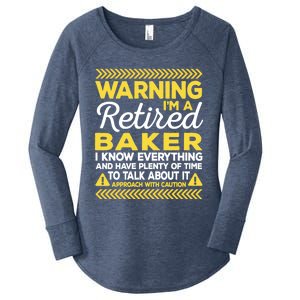 Warning Retired Baker Funny Baking Humor Pastry Chef Cute Gift Women's Perfect Tri Tunic Long Sleeve Shirt