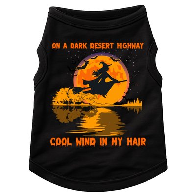 Witch Riding Brooms On A Dark Desert Highways Halloween Doggie Tank