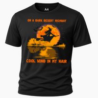 Witch Riding Brooms On A Dark Desert Highways Halloween Cooling Performance Crew T-Shirt