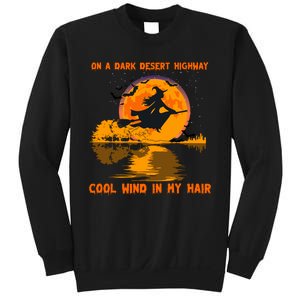 Witch Riding Brooms On A Dark Desert Highways Halloween Sweatshirt