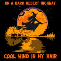 Witch Riding Brooms On A Dark Desert Highways Halloween 16 in Basic Backpack