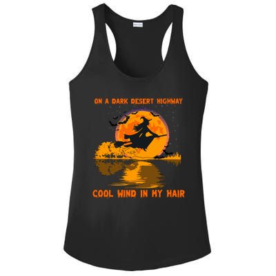 Witch Riding Brooms On A Dark Desert Highways Halloween Ladies PosiCharge Competitor Racerback Tank