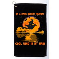 Witch Riding Brooms On A Dark Desert Highways Halloween Golf Towel