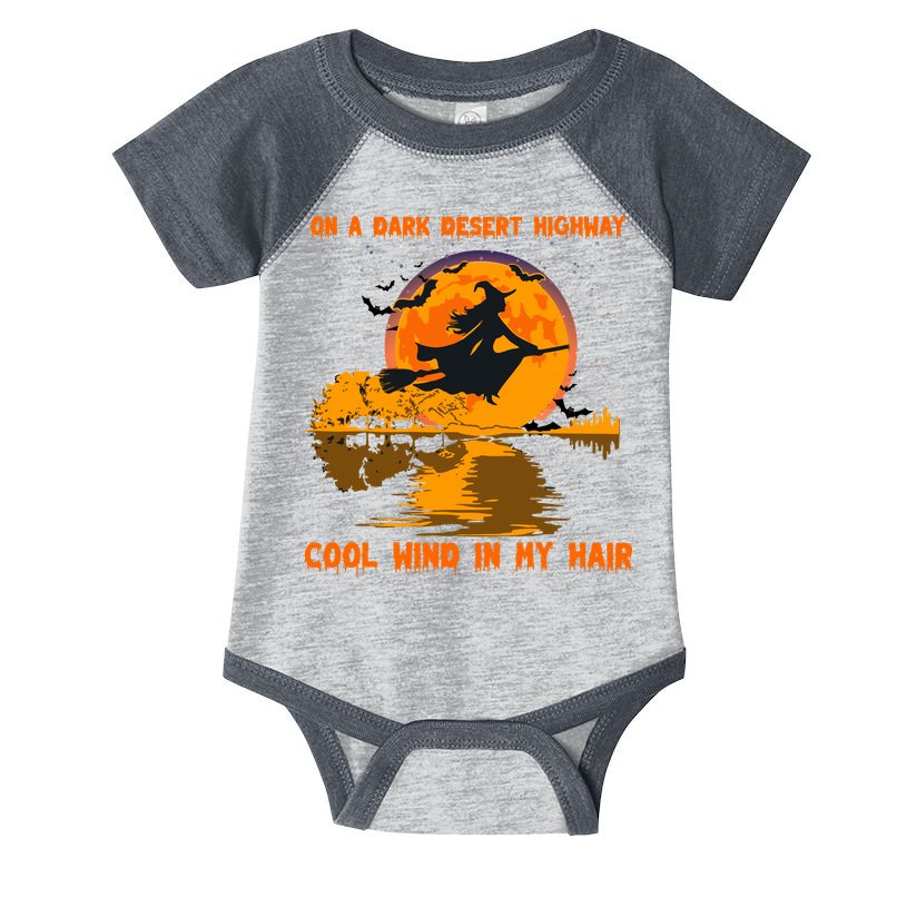 Witch Riding Brooms On A Dark Desert Highways Halloween Infant Baby Jersey Bodysuit