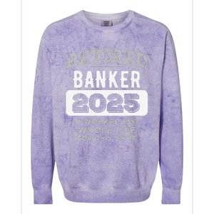 Women Retired Banker 2025 Funny Retirement Colorblast Crewneck Sweatshirt