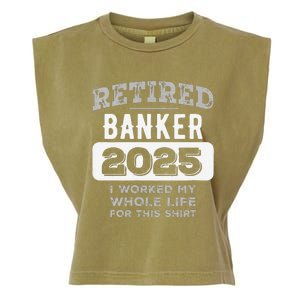 Women Retired Banker 2025 Funny Retirement Garment-Dyed Women's Muscle Tee