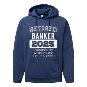 Women Retired Banker 2025 Funny Retirement Performance Fleece Hoodie