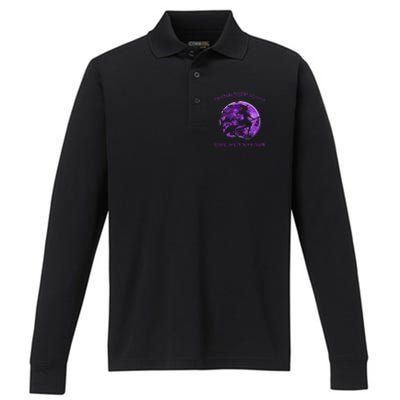 Witch Riding Brooms On A Dark Desert Highways Halloween Gift Performance Long Sleeve Polo