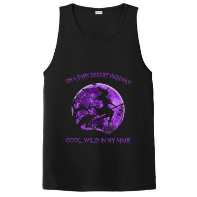 Witch Riding Brooms On A Dark Desert Highways Halloween Gift PosiCharge Competitor Tank