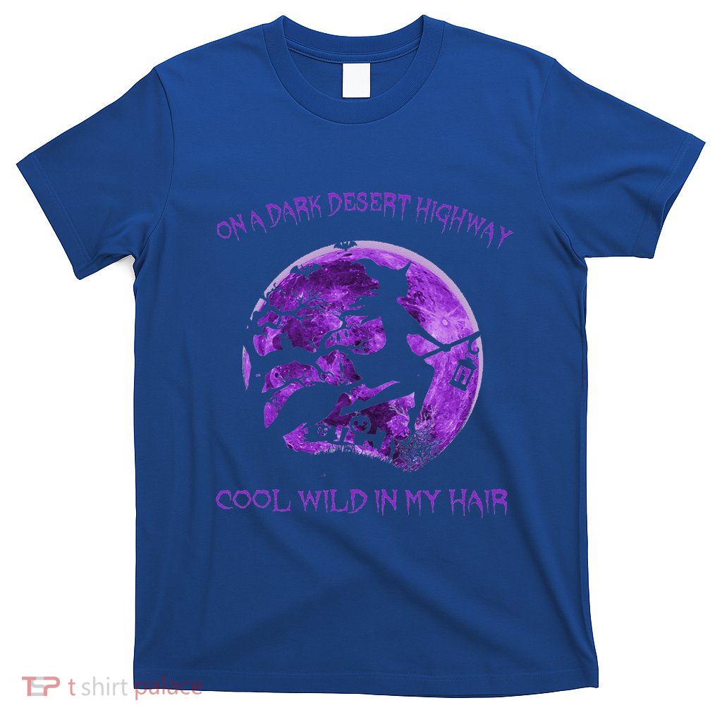 Witch Riding Brooms On A Dark Desert Highways Halloween Gift T-Shirt