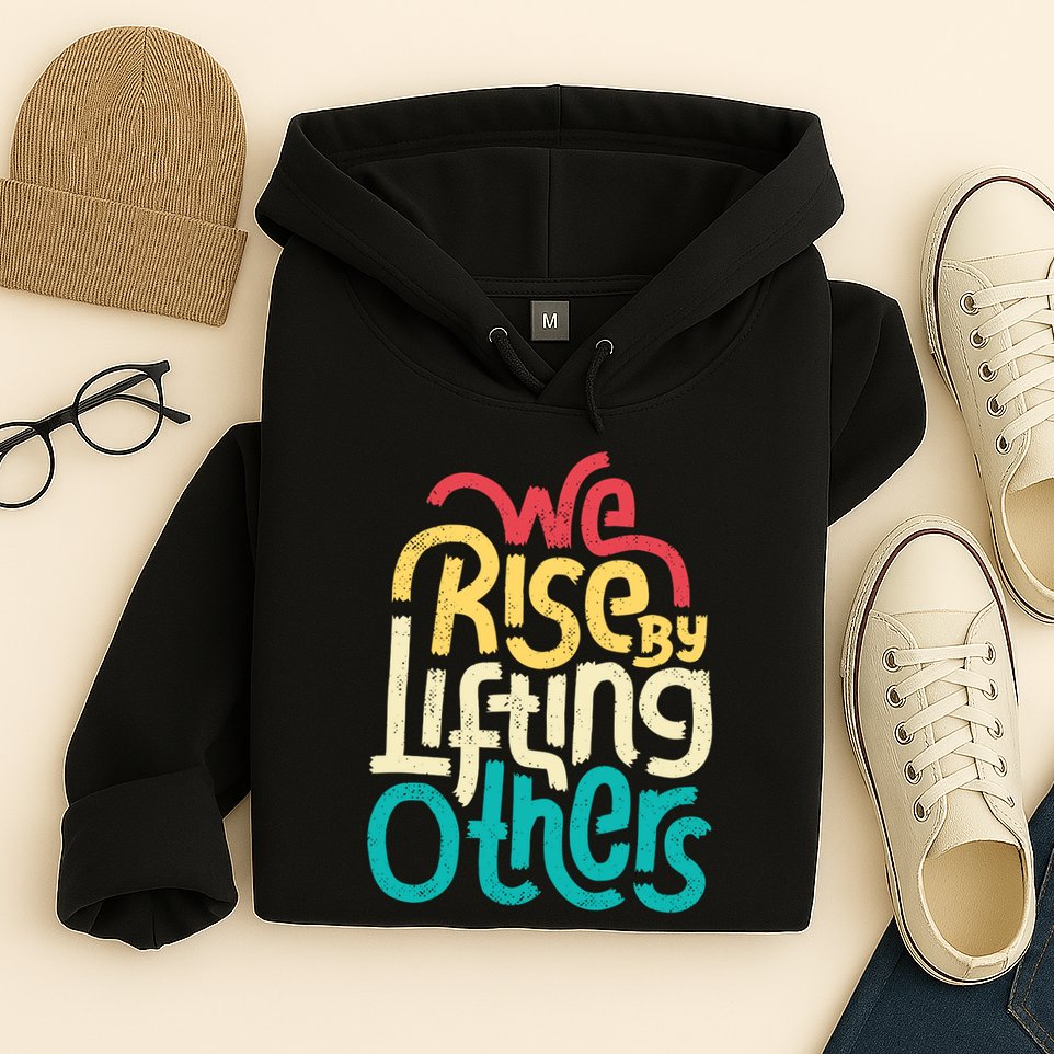 We Rise By Lifting Others Motivational Inspirational Quote Hoodie