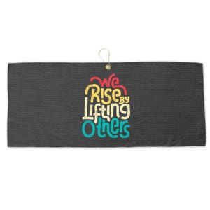 We Rise By Lifting Others Motivational Inspirational Quote Large Microfiber Waffle Golf Towel