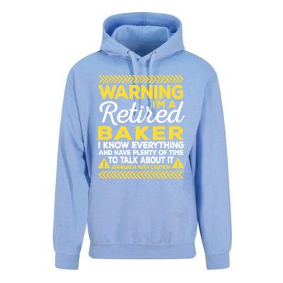 Warning Retired Baker Funny Baking Humor Pastry Chef Gift Unisex Surf Hoodie