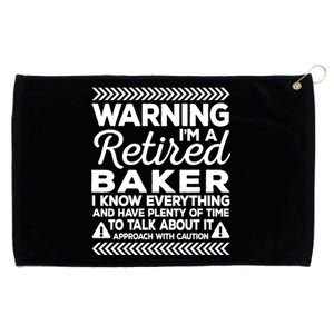 Warning Retired Baker Funny Baking Humor Pastry Chef Gift Grommeted Golf Towel