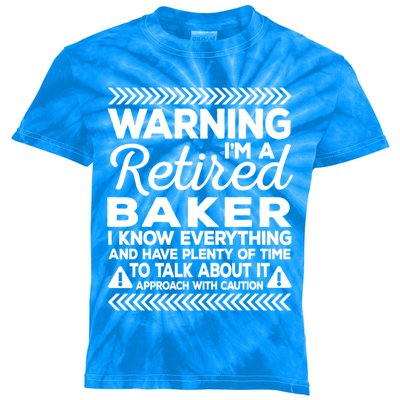 Warning Retired Baker Funny Baking Humor Pastry Chef Gift Kids Tie-Dye T-Shirt