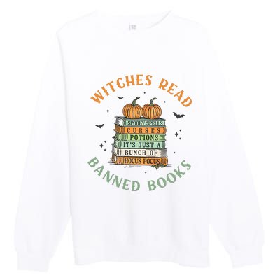 Witches Read Banned Books Halloween Premium Crewneck Sweatshirt