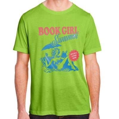 Women Retro Book Girl Summer Bookish Vacation Funny Reader Adult ChromaSoft Performance T-Shirt