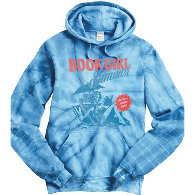 Women Retro Book Girl Summer Bookish Vacation Funny Reader Tie Dye Hoodie