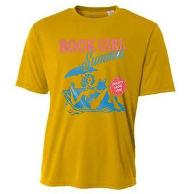 Women Retro Book Girl Summer Bookish Vacation Funny Reader Cooling Performance Crew T-Shirt