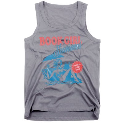 Women Retro Book Girl Summer Bookish Vacation Funny Reader Tank Top