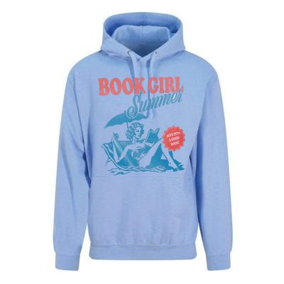 Women Retro Book Girl Summer Bookish Vacation Funny Reader Unisex Surf Hoodie