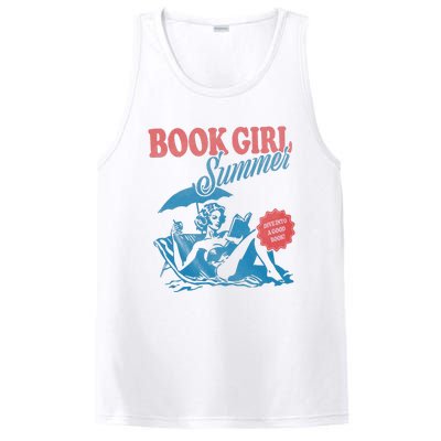 Women Retro Book Girl Summer Bookish Vacation Funny Reader PosiCharge Competitor Tank