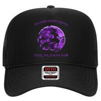 Witch Riding Brooms On A Dark Desert Highways Halloween High Crown Mesh Back Trucker Hat