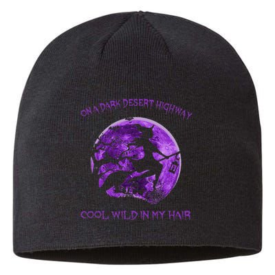 Witch Riding Brooms On A Dark Desert Highways Halloween Sustainable Beanie